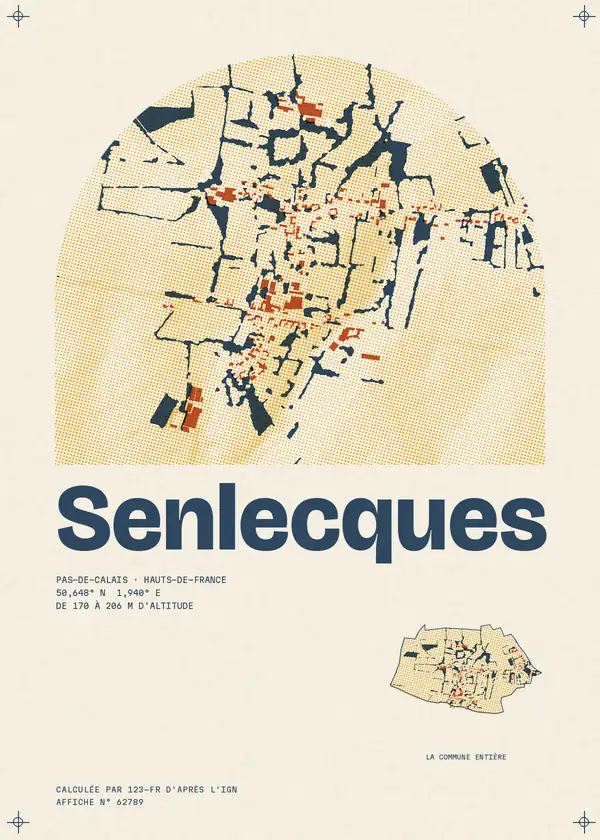 Affiche de Senlecques, calculée par 123-fr d'après l'IGN