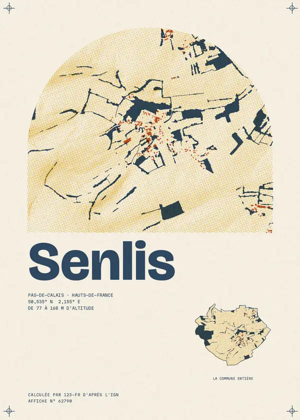 Affiche de Senlis, calculée par 123-fr d'après l'IGN