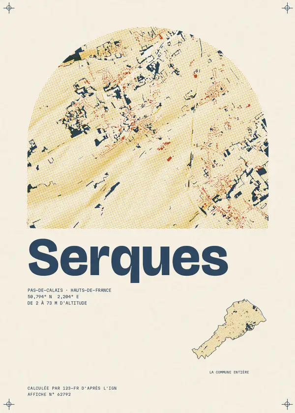Affiche de Serques, calculée par 123-fr d'après l'IGN