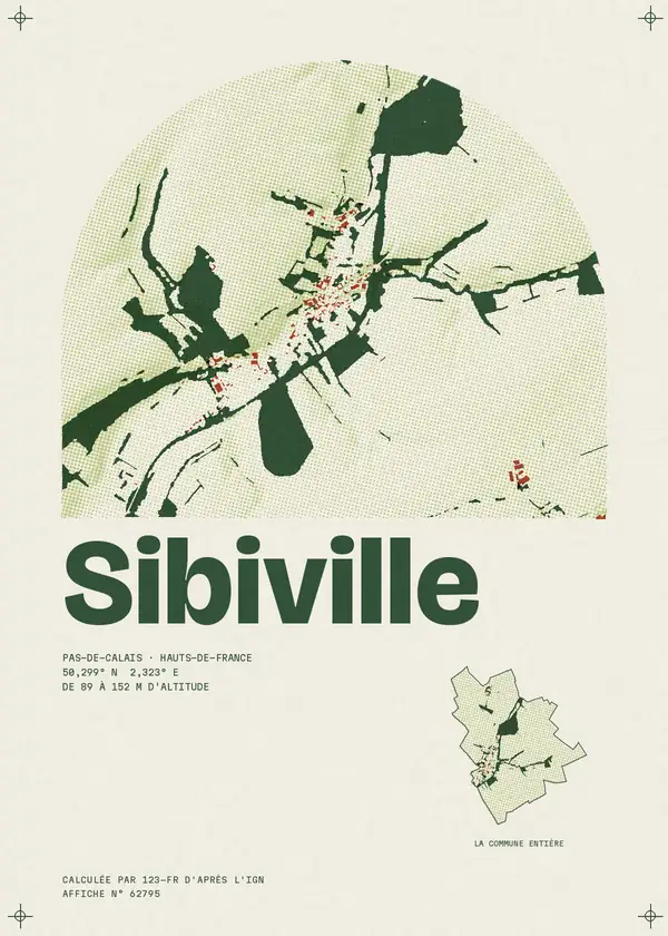 Affiche de Sibiville, calculée par 123-fr d'après l'IGN