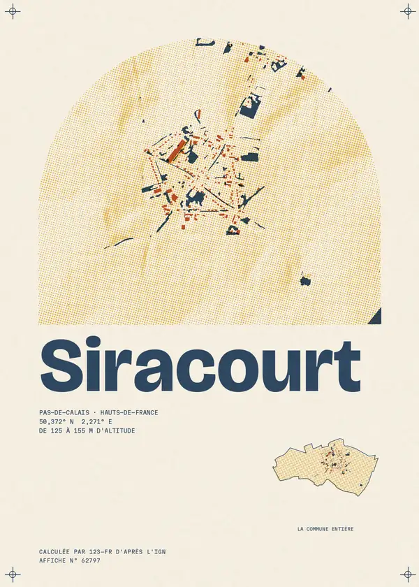 Affiche de Siracourt, calculée par 123-fr d'après l'IGN