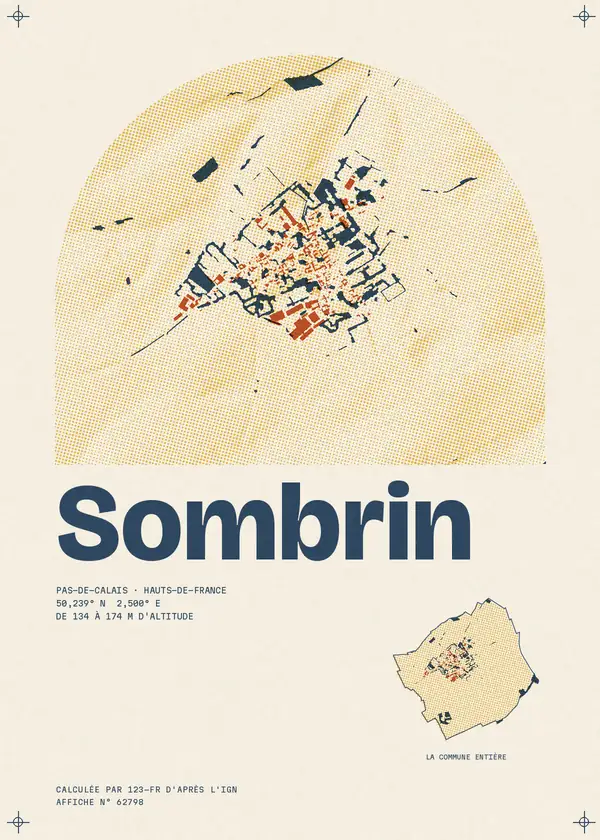 Affiche de Sombrin, calculée par 123-fr d'après l'IGN