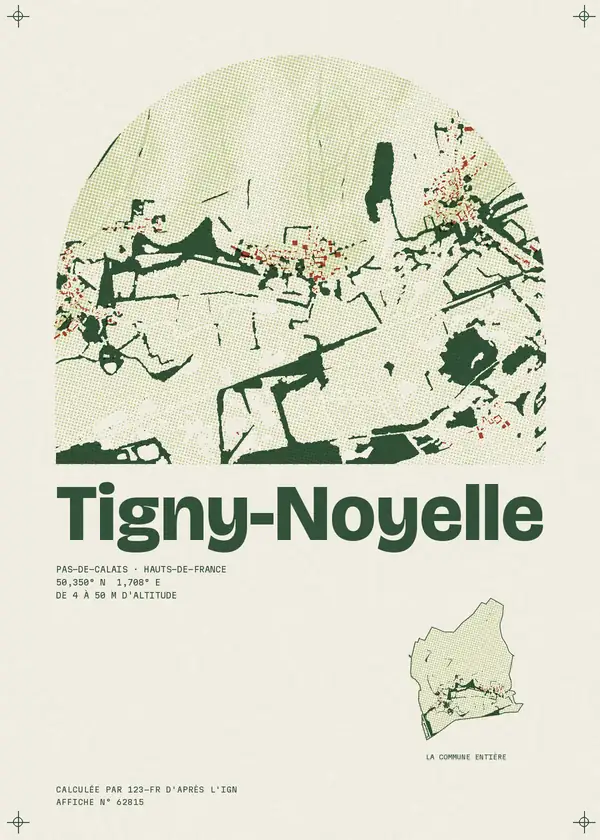 Affiche de Tigny-Noyelle, calculée par 123-fr d'après l'IGN