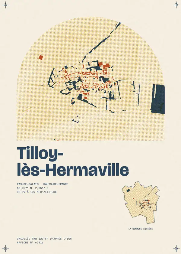 Affiche de Tilloy-lès-Hermaville, calculée par 123-fr d'après l'IGN