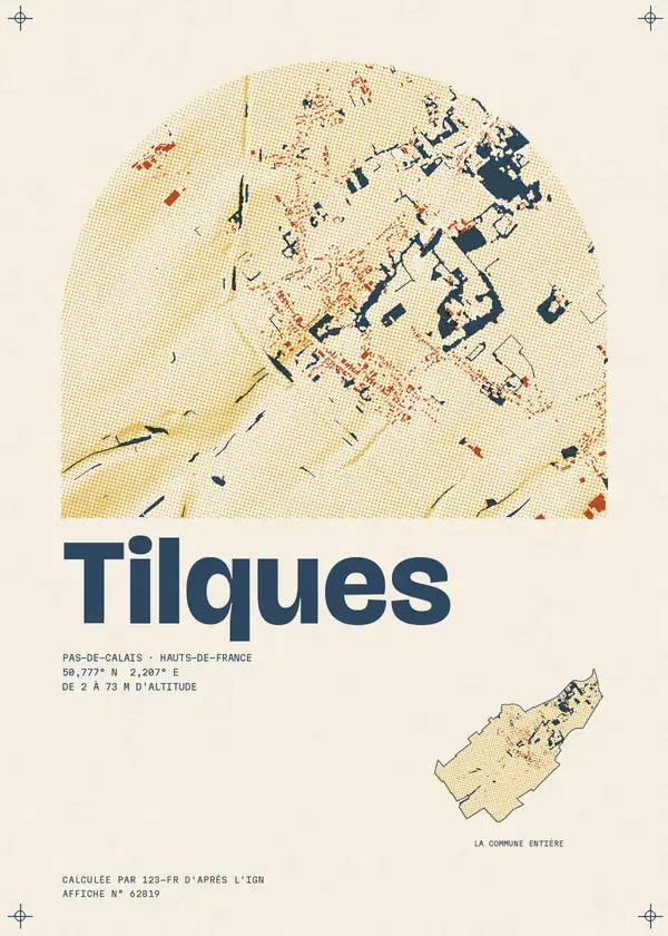 Affiche de Tilques, calculée par 123-fr d'après l'IGN