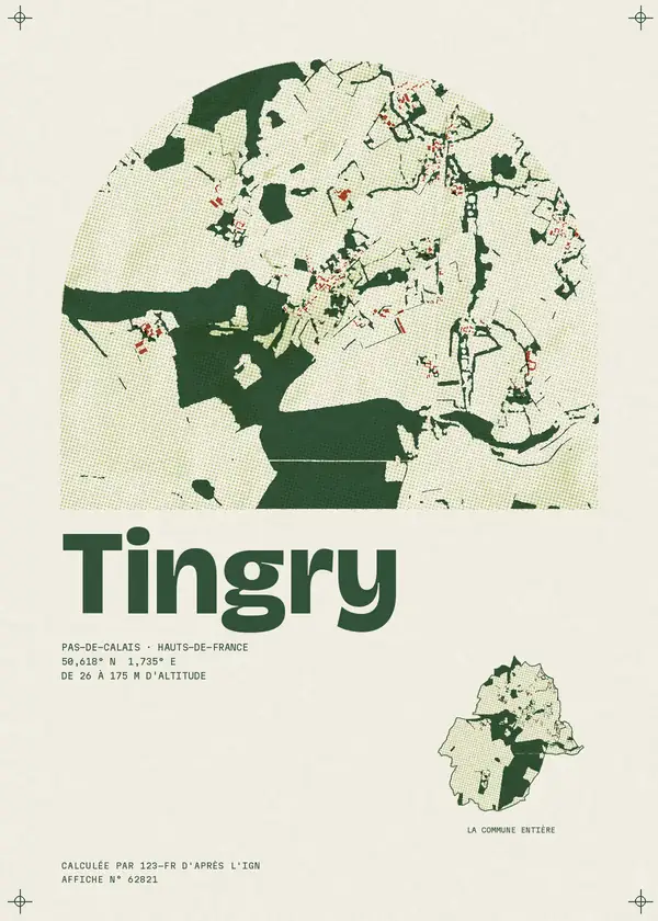 Affiche de Tingry, calculée par 123-fr d'après l'IGN