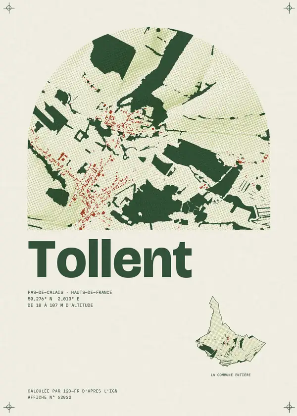 Affiche de Tollent, calculée par 123-fr d'après l'IGN