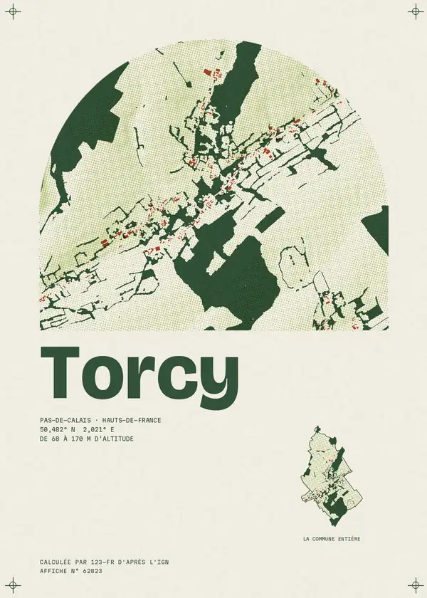 Affiche de Torcy, calculée par 123-fr d'après l'IGN