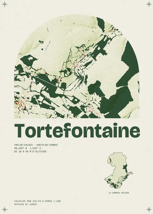 Affiche de Tortefontaine, calculée par 123-fr d'après l'IGN