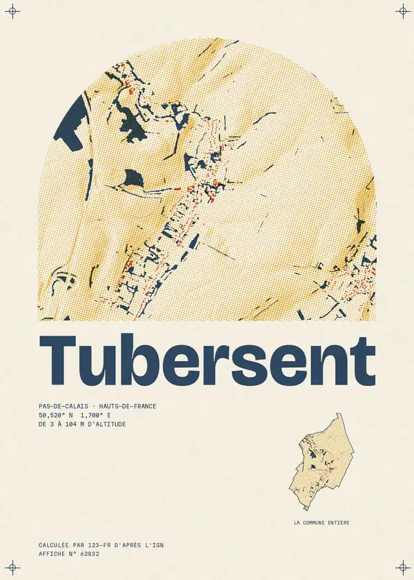 Affiche de Tubersent, calculée par 123-fr d'après l'IGN