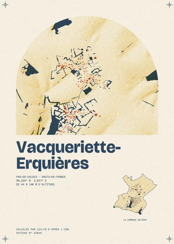Affiche de Vacqueriette-Erquières, calculée par 123-fr d'après l'IGN