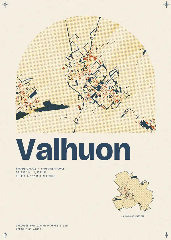 Affiche de Valhuon, calculée par 123-fr d'après l'IGN