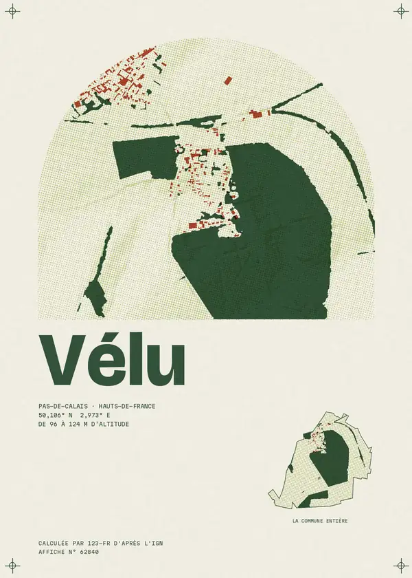 Affiche de Vélu, calculée par 123-fr d'après l'IGN