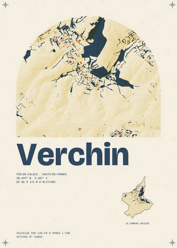 Affiche de Verchin, calculée par 123-fr d'après l'IGN
