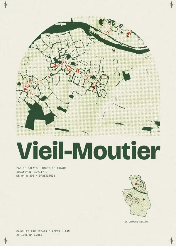 Affiche de Vieil-Moutier, calculée par 123-fr d'après l'IGN