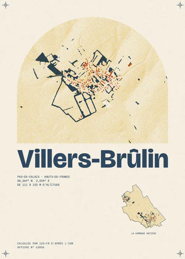 Affiche de Villers-Brûlin, calculée par 123-fr d'après l'IGN