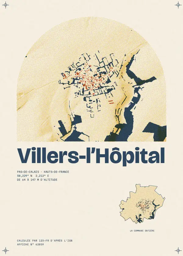 Affiche de Villers-l'Hôpital, calculée par 123-fr d'après l'IGN
