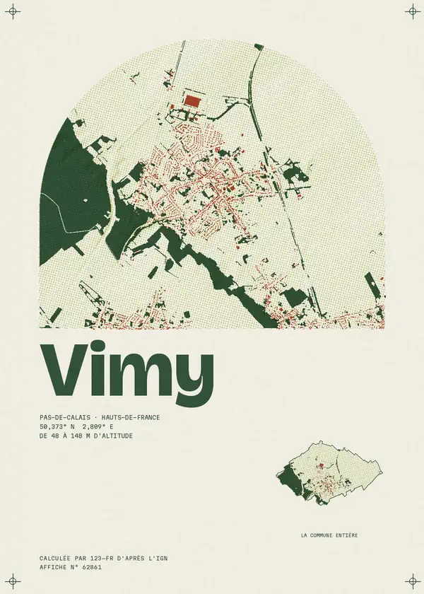 Affiche de Vimy, calculée par 123-fr d'après l'IGN