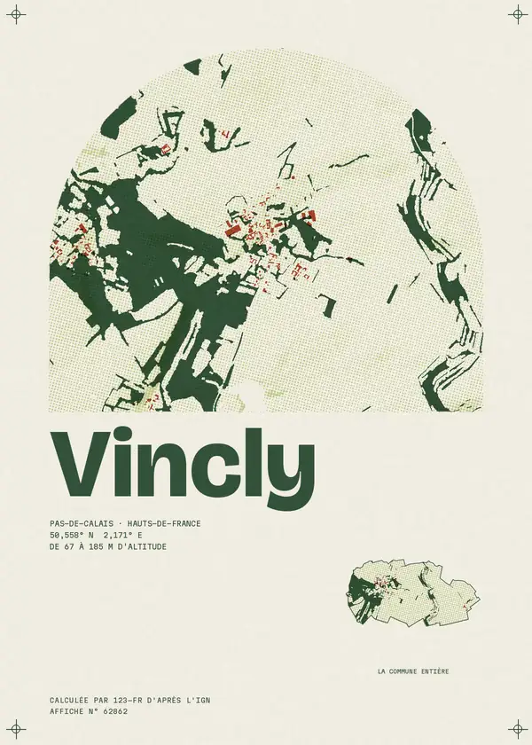 Affiche de Vincly, calculée par 123-fr d'après l'IGN