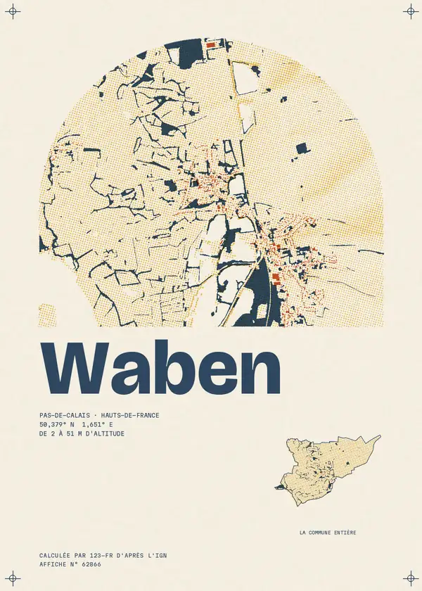 Affiche de Waben, calculée par 123-fr d'après l'IGN