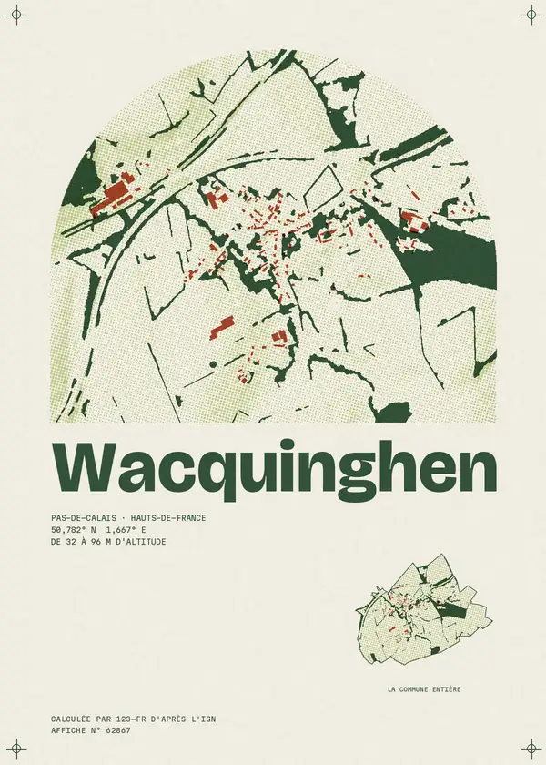 Affiche de Wacquinghen, calculée par 123-fr d'après l'IGN