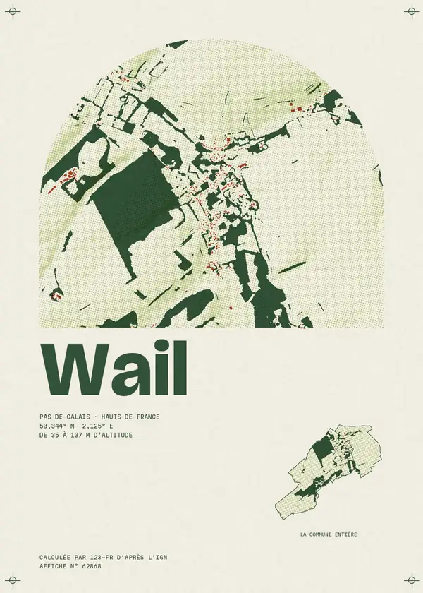 Affiche de Wail, calculée par 123-fr d'après l'IGN