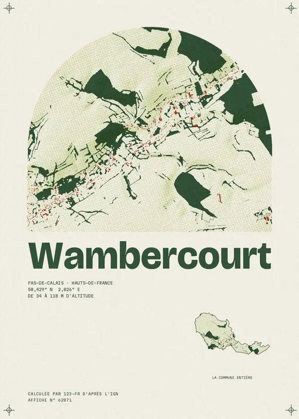 Affiche de Wambercourt, calculée par 123-fr d'après l'IGN
