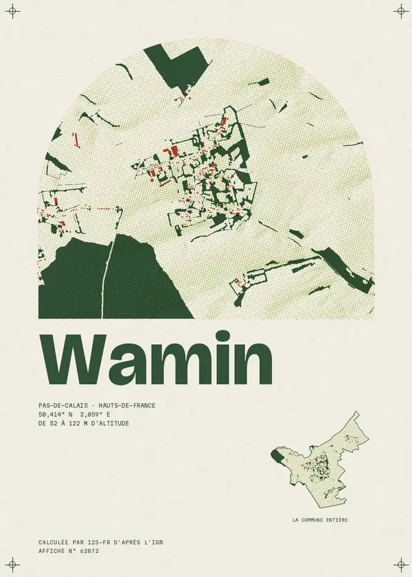 Affiche de Wamin, calculée par 123-fr d'après l'IGN