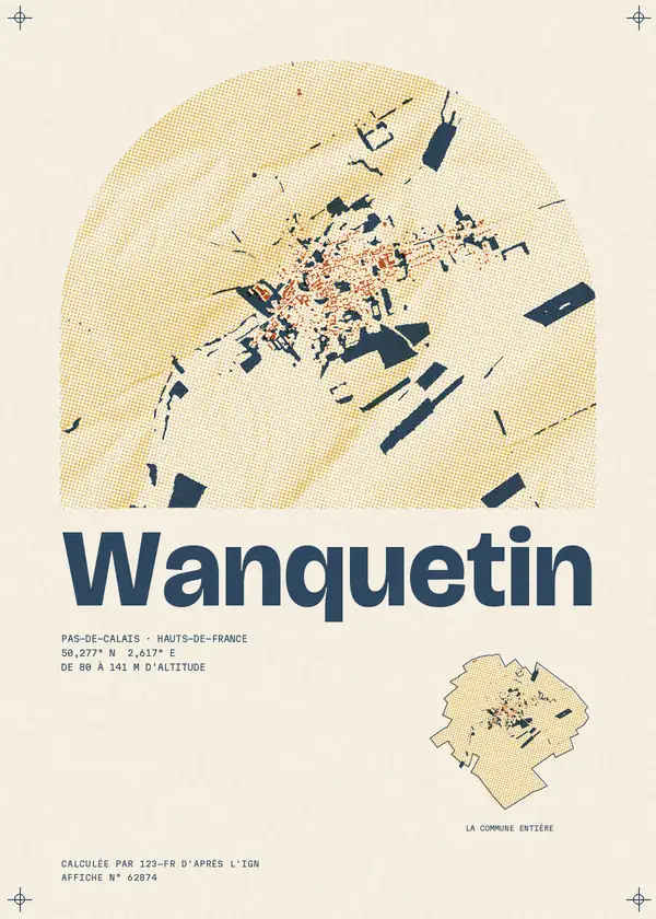 Affiche de Wanquetin, calculée par 123-fr d'après l'IGN