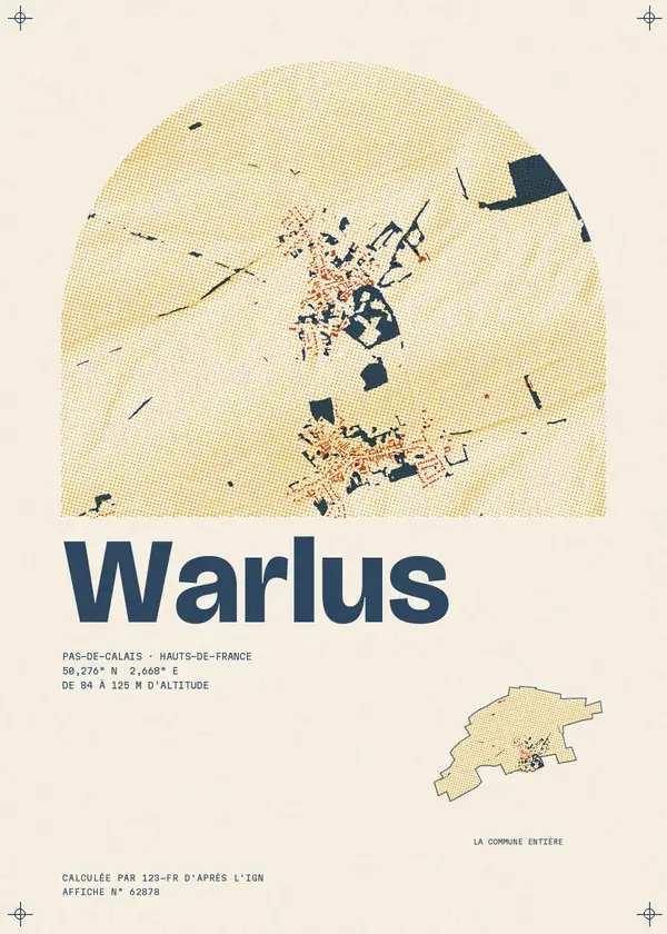 Affiche de Warlus, calculée par 123-fr d'après l'IGN