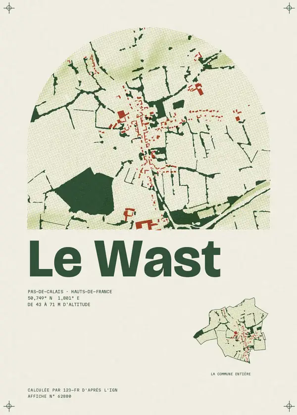 Affiche de Le Wast, calculée par 123-fr d'après l'IGN