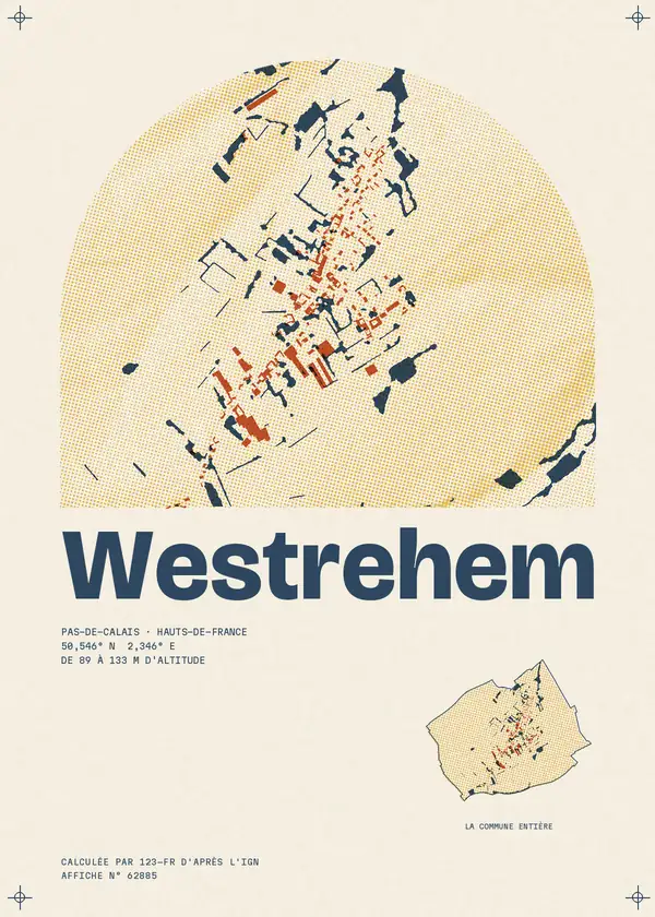 Affiche de Westrehem, calculée par 123-fr d'après l'IGN