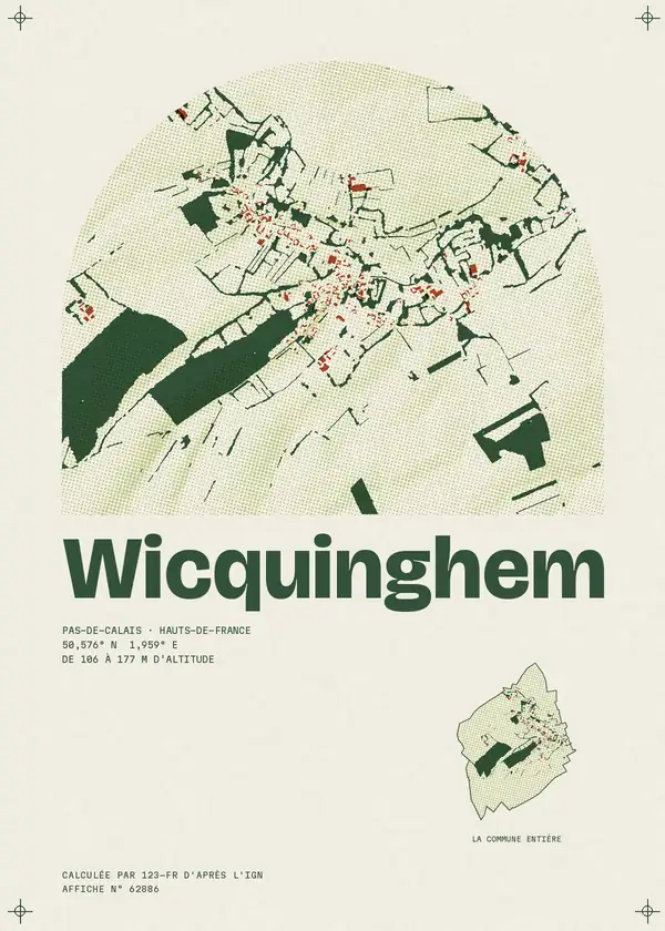 Affiche de Wicquinghem, calculée par 123-fr d'après l'IGN