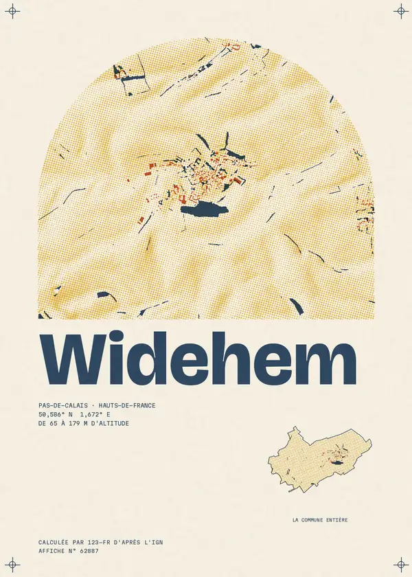 Affiche de Widehem, calculée par 123-fr d'après l'IGN