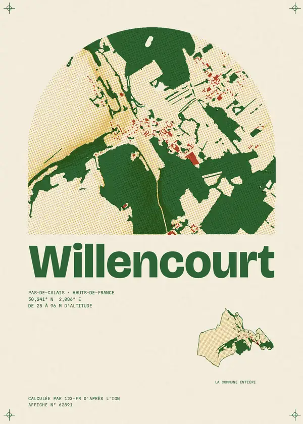 Affiche de Willencourt, calculée par 123-fr d'après l'IGN