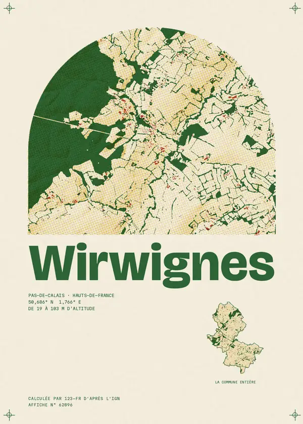 Affiche de Wirwignes, calculée par 123-fr d'après l'IGN