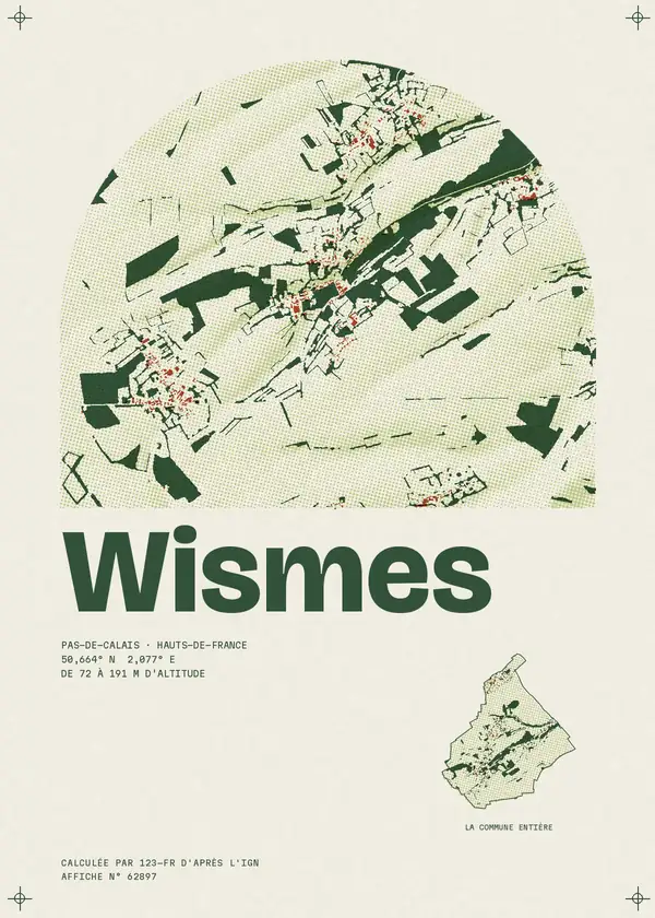 Affiche de Wismes, calculée par 123-fr d'après l'IGN