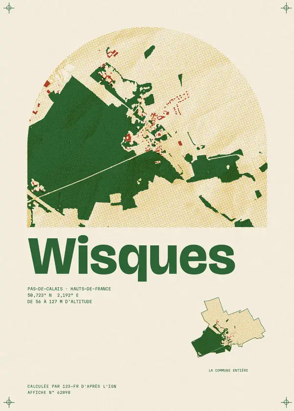 Affiche de Wisques, calculée par 123-fr d'après l'IGN