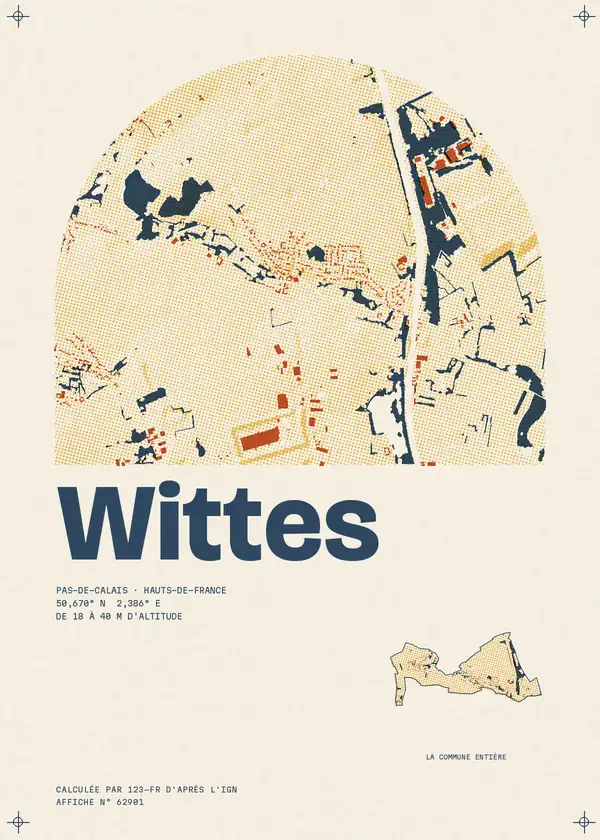Affiche de Wittes, calculée par 123-fr d'après l'IGN