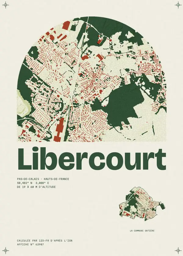 Affiche de Libercourt, calculée par 123-fr d'après l'IGN