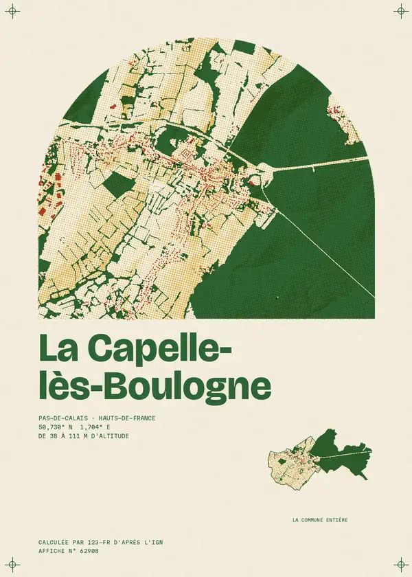 Affiche de La Capelle-lès-Boulogne, calculée par 123-fr d'après l'IGN