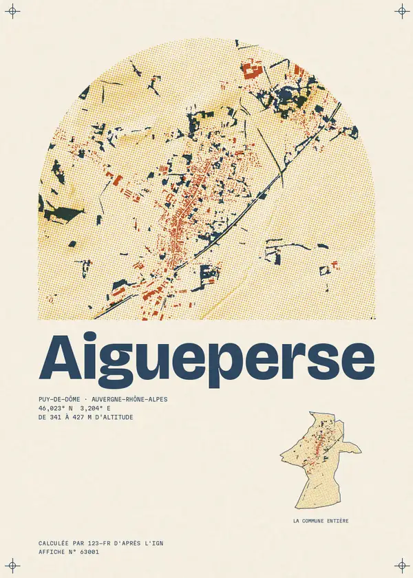 Affiche de Aigueperse, calculée par 123-fr d'après l'IGN