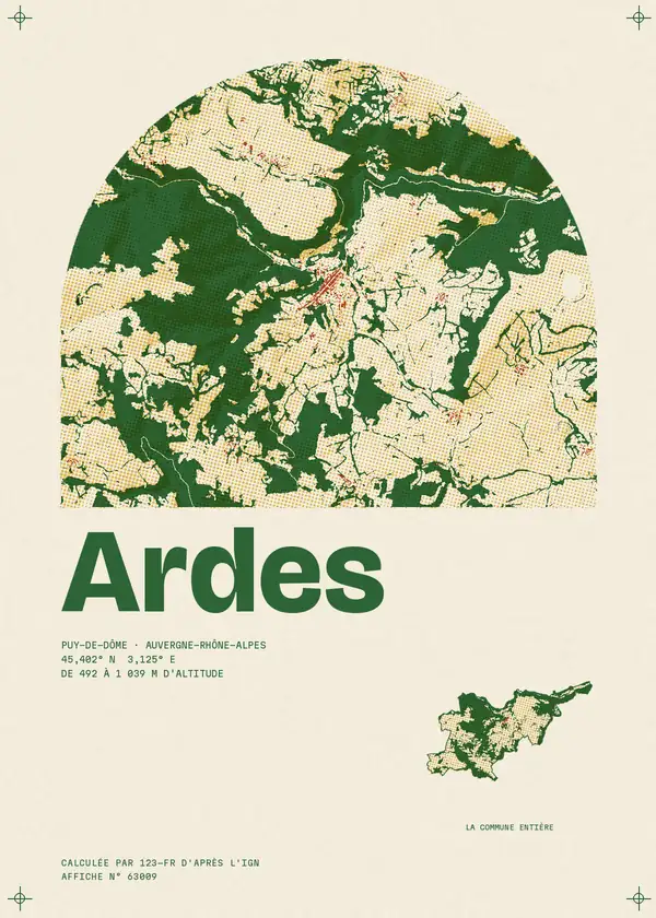 Affiche de Ardes, calculée par 123-fr d'après l'IGN