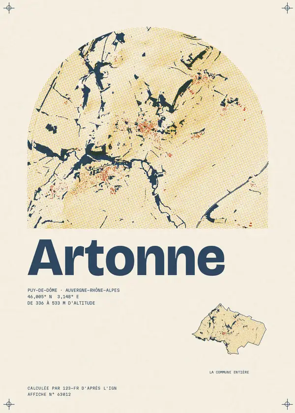 Affiche de Artonne, calculée par 123-fr d'après l'IGN