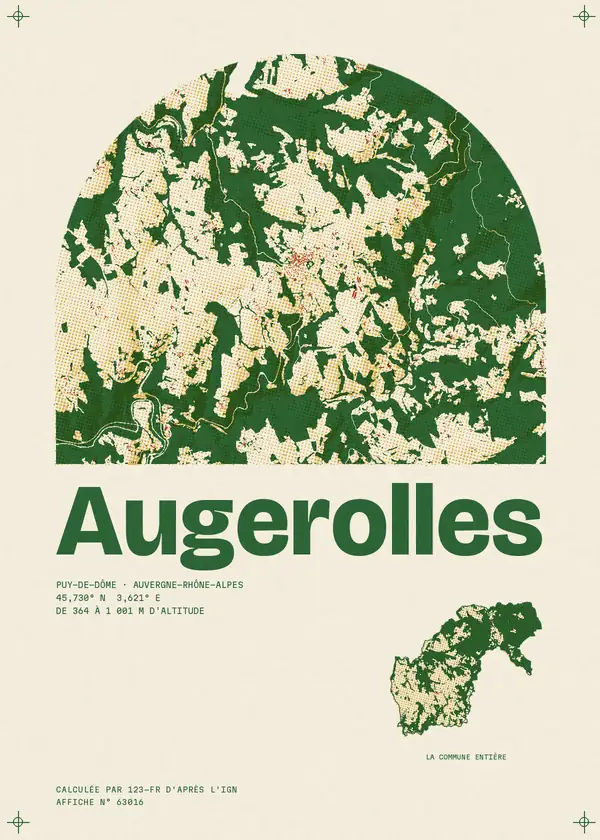 Affiche de Augerolles, calculée par 123-fr d'après l'IGN