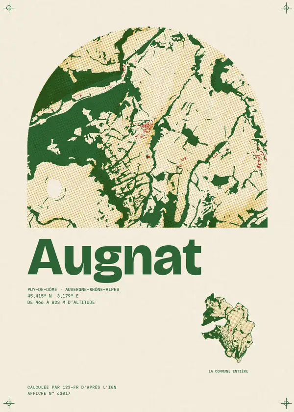 Affiche de Augnat, calculée par 123-fr d'après l'IGN