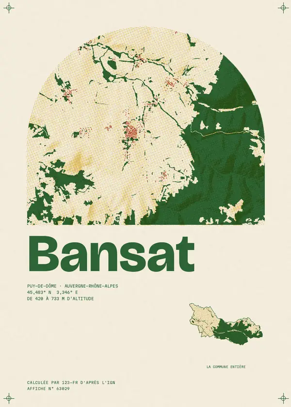 Affiche de Bansat, calculée par 123-fr d'après l'IGN
