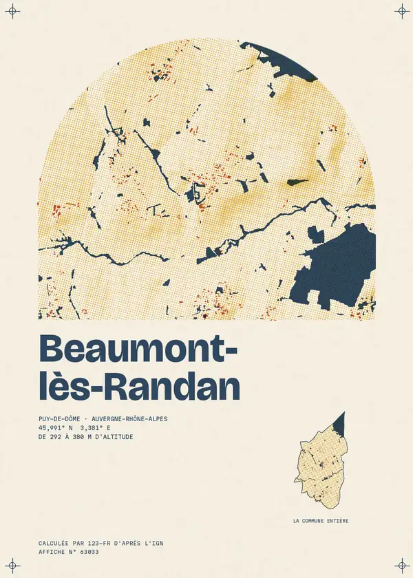 Affiche de Beaumont-lès-Randan, calculée par 123-fr d'après l'IGN