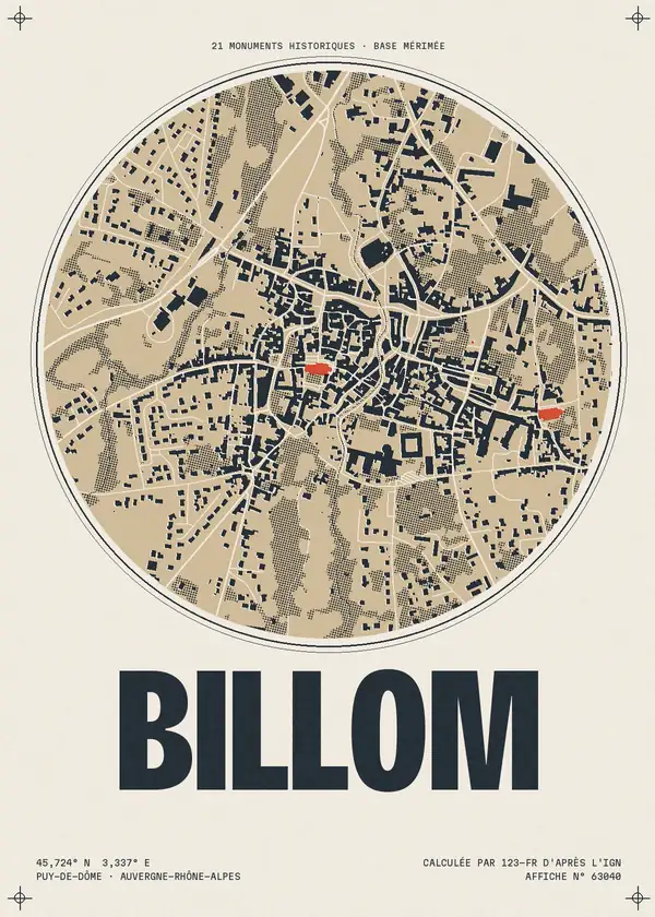 Affiche de Billom, calculée par 123-fr d'après l'IGN