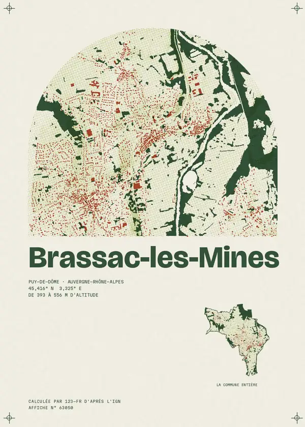Affiche de Brassac-les-Mines, calculée par 123-fr d'après l'IGN